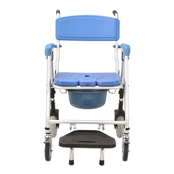 Bytrex, Medical commode wheelchair One button Folding commode chair toilet Shower Chair use as mobile toilet travel friendly easy to fold
