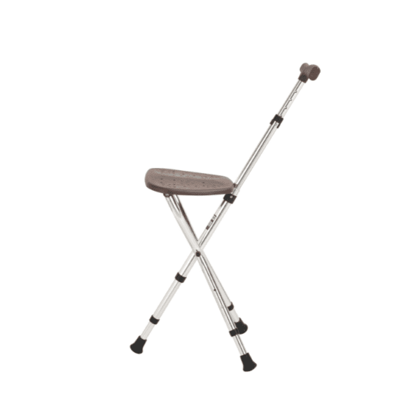 Bytrex, Walking Stick Chair Combo, Folding Cane Seat, Ergonomic Handle, Adjustable Anti- Skid Walking Stick with Stool, Lightweight Outdoor Travel Rest Stool