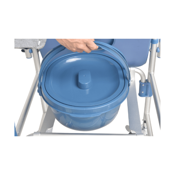 Bytrex, Shower Commode Chair Personal Mobility Assist Toilet Commode Wheelchair with Arm and Foot Rests