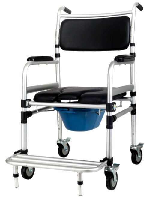 Bytrex, Commode Chair for Elderly Pregnant Woman Movement Aluminum Alloy Antidumping Collapsible Sponge Cushion Toilet Chair