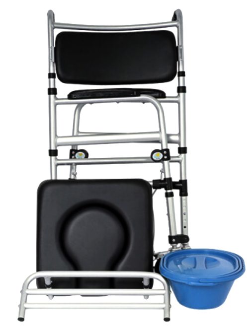 Bytrex, Commode Chair for Elderly Pregnant Woman Movement Aluminum Alloy Antidumping Collapsible Sponge Cushion Toilet Chair