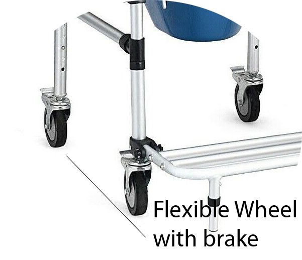 Bytrex, Commode Chair for Elderly Pregnant Woman Movement Aluminum Alloy Antidumping Collapsible Sponge Cushion Toilet Chair