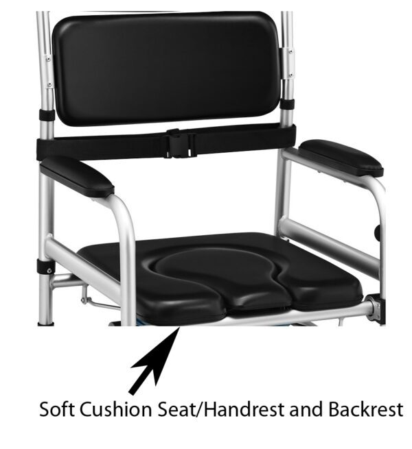 Bytrex, Commode Chair for Elderly Pregnant Woman Movement Aluminum Alloy Antidumping Collapsible Sponge Cushion Toilet Chair