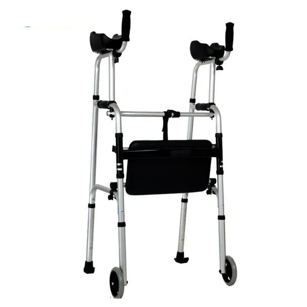 Bytrex, Height Adjustable Rolling Walker With Seat and Armrest Pad