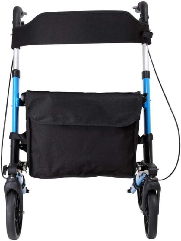 Bytrex, Foldable Four Wheel Aluminum Walker Rollator with Fold Up Removable Back