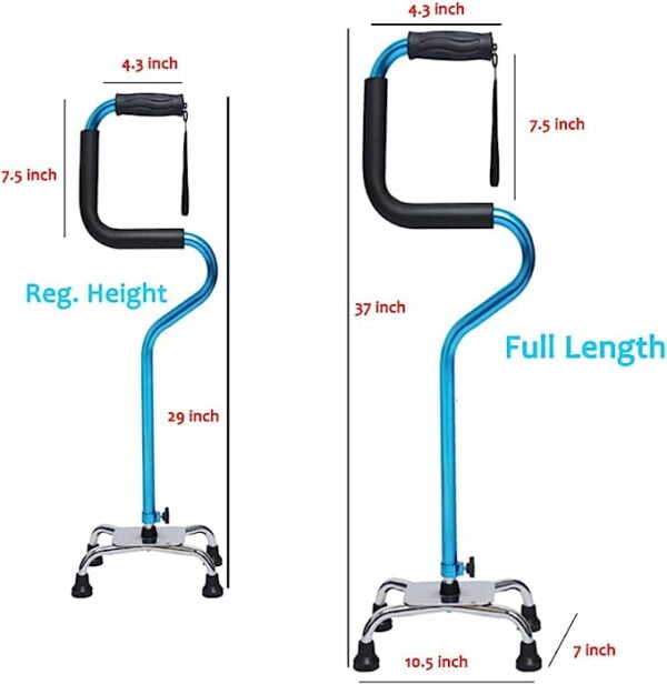 Bytrex, Quad Cane – walking stick | Bending quad cane I High-strength aluminum alloy tube
