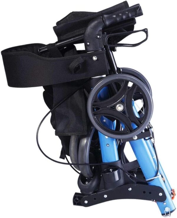 Bytrex, Foldable Four Wheel Aluminum Walker Rollator with Fold Up Removable Back