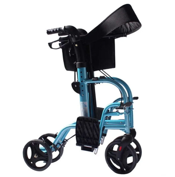 Bytrex, Popular Euro Style Aluminum Adjustable Rollator Walker with Detachable and Swing Away Footrests