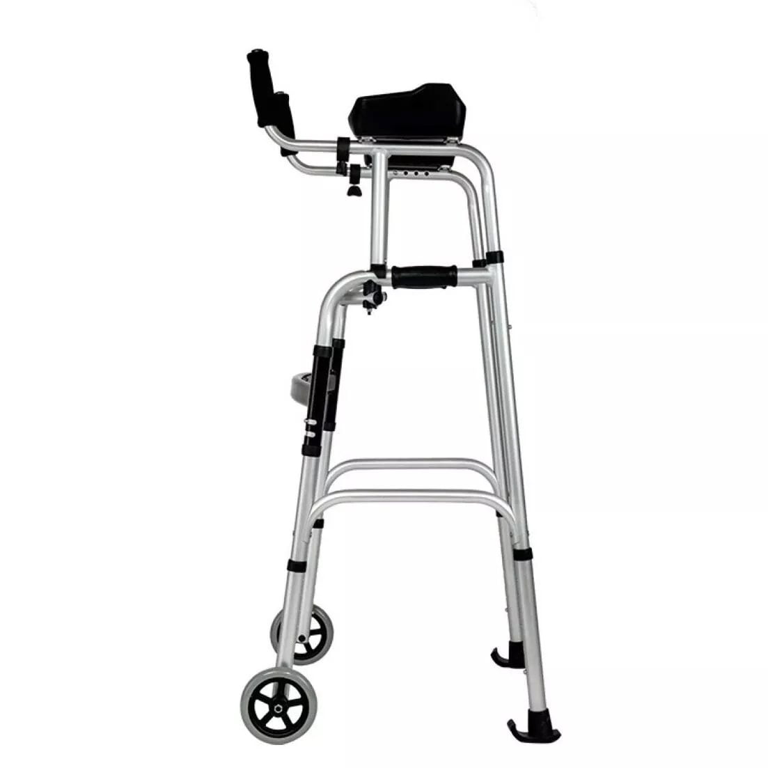 Height Adjustable Rolling Walker With Seat and Armrest Pad