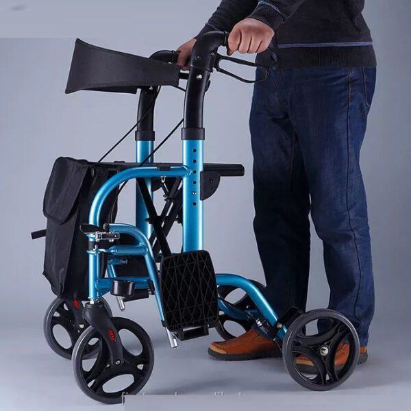 Bytrex, Popular Euro Style Aluminum Adjustable Rollator Walker with Detachable and Swing Away Footrests
