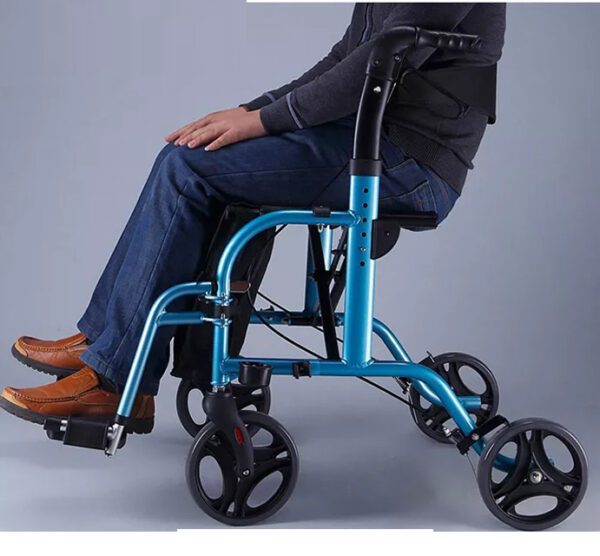 Bytrex, Popular Euro Style Aluminum Adjustable Rollator Walker with Detachable and Swing Away Footrests