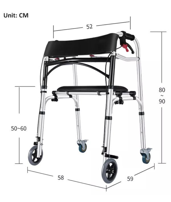 Bytrex, Walkers for seniors – Heavy-Duty Folding Rollator Walker with 2 Wheels