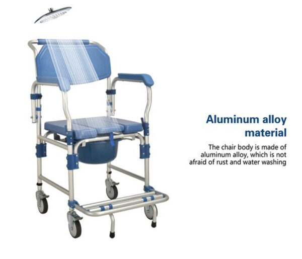 Bytrex, Light weight Shower Commode Chair Personal Mobility Assist Toilet Commode Wheelchair Transport Rolling Chair