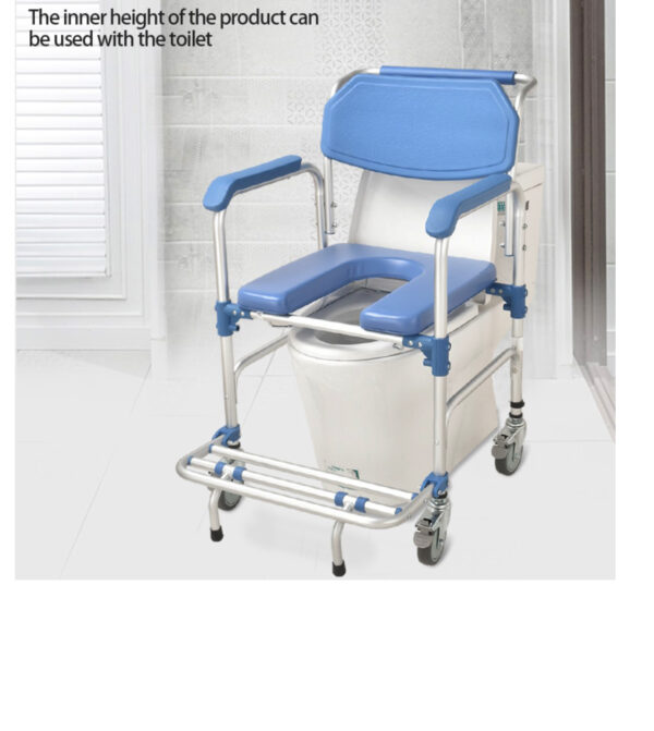 Bytrex, Light weight Shower Commode Chair Personal Mobility Assist Toilet Commode Wheelchair Transport Rolling Chair