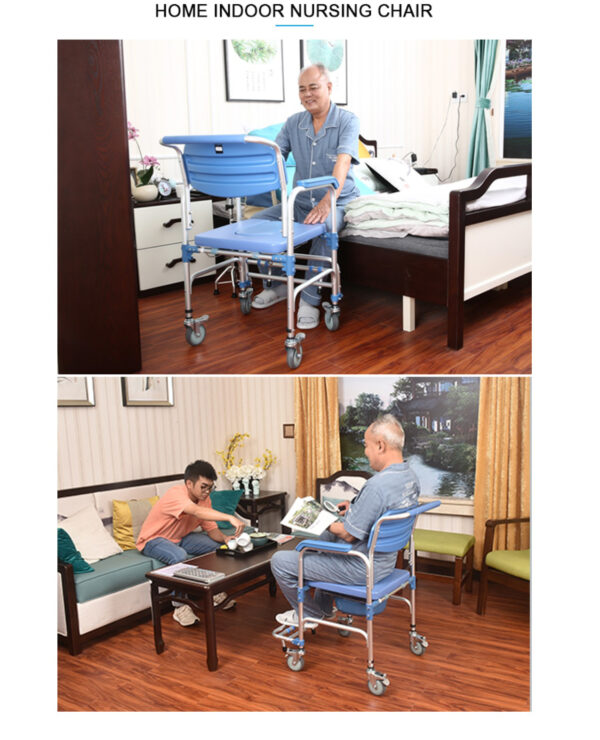 Bytrex, Light weight Shower Commode Chair Personal Mobility Assist Toilet Commode Wheelchair Transport Rolling Chair