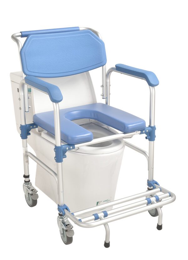 Bytrex, Light weight Shower Commode Chair Personal Mobility Assist Toilet Commode Wheelchair Transport Rolling Chair