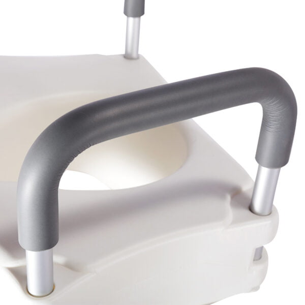 Bytrex, Raised Toilet Seat with Removable Arms provides a 4 inch rise with features removable integral armrests, Fits most of Toilets, White Color