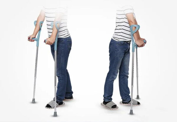 Bytrex, Crutches with Adjustable Support (1 Pair), Ergonomic Comfortable Wrist Handle, Heavy Duty for Standard and Tall Adults, Lightweight Aluminum