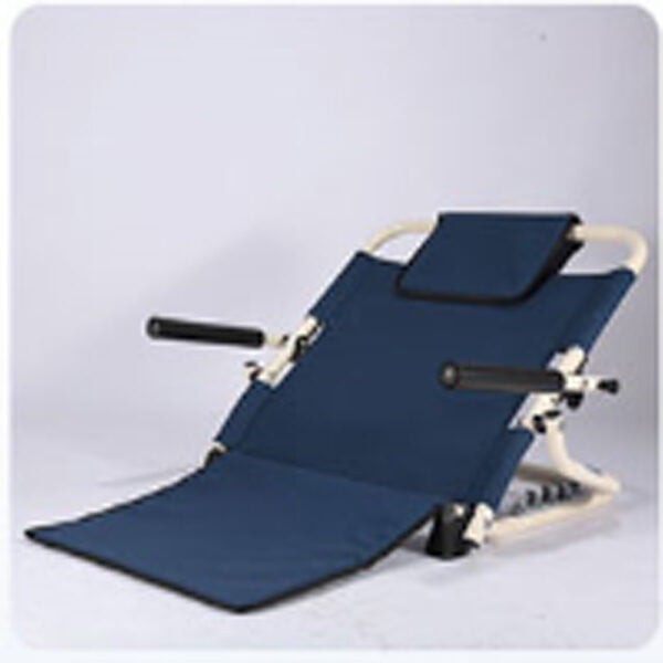 Bytrex, Bed Backrest Portable Folding Adjustable Breathable Reading Bed Rest Lifting Sit-up Back Rest Support Neck Lumbar Back Support with Head Cushion and Armrest