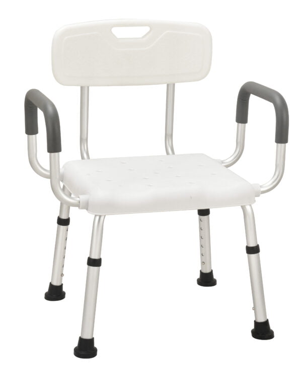 Bytrex, Bath Chair with Handle, Shower Chair, Easy to assemble, no tools required, Aluminum, Height Adjustable, Anti Slip for Safety