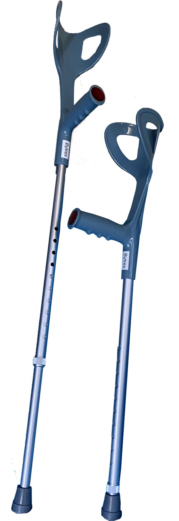 Bytrex, Crutches with Adjustable Support (1 Pair), Ergonomic Comfortable Wrist Handle, Heavy Duty for Standard and Tall Adults, Lightweight Aluminum